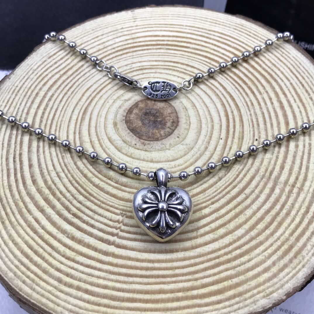 Chrome Hearts Lotus Flower Heart Locket Necklace